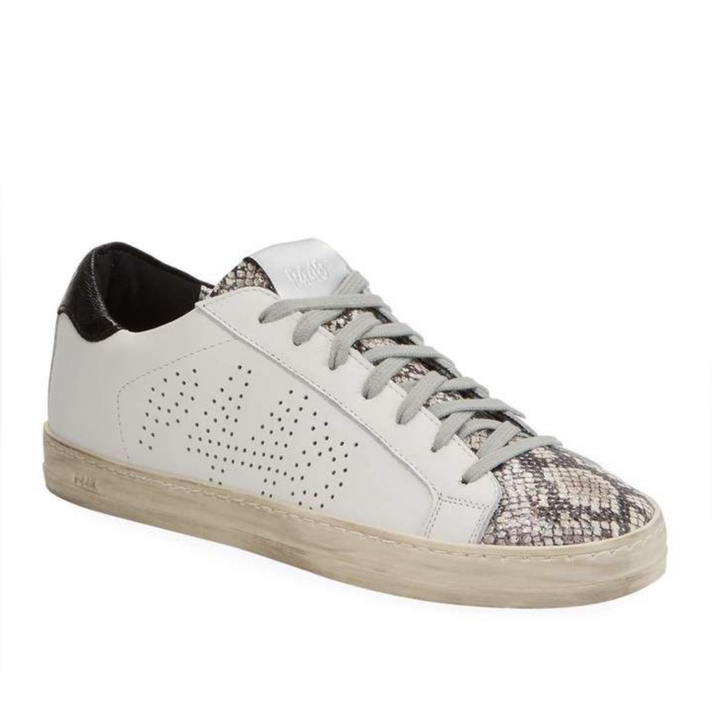 P448 John Python-Print Leather Low Top Sneakers S… - image 2